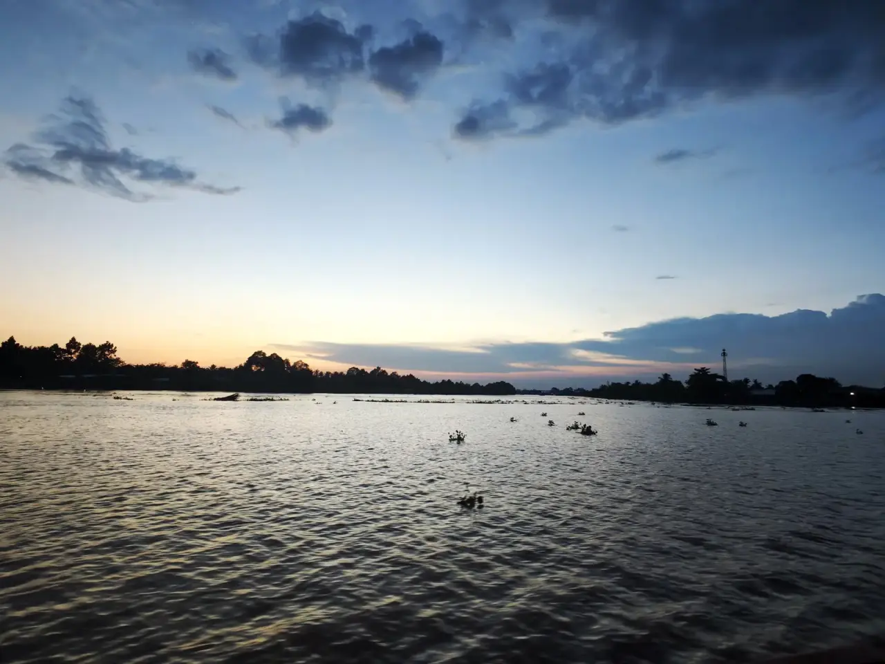 Evening light over the river in Ben Tre